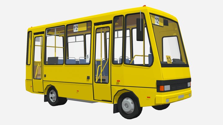 Etalon A079 bus low poly easy stylised 3D Model