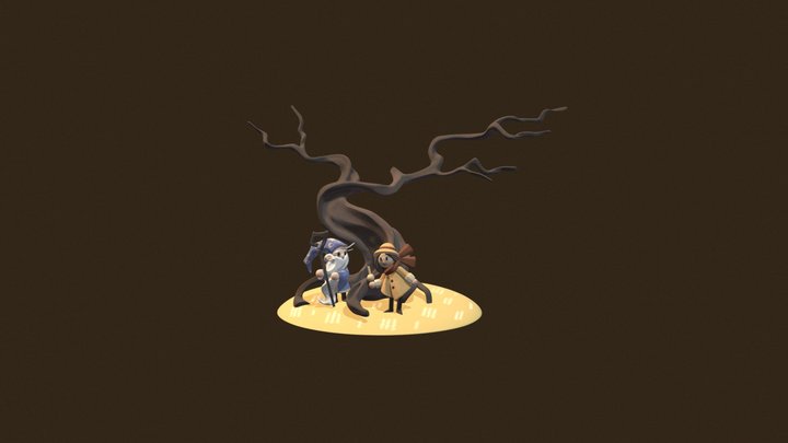 Wizard with granddaughter 3D Model