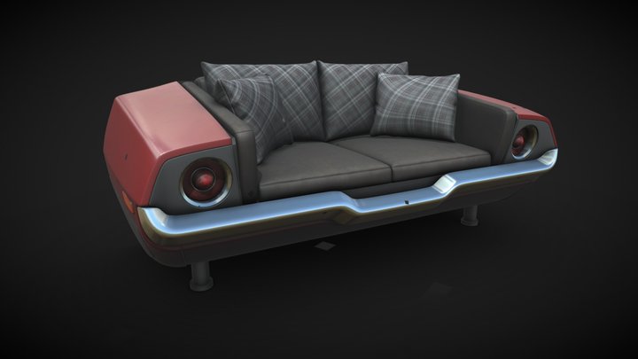 Muscle Car Couch 3D Model