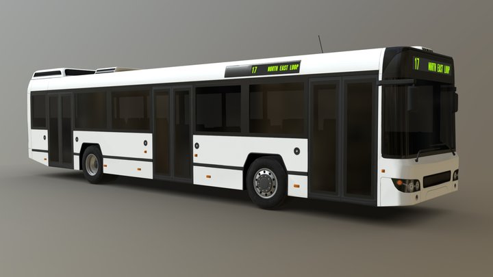 City Bus (Low Poly) 3D Model