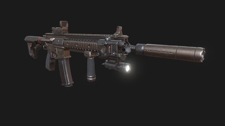 Fuzil Tático M4 3D Model