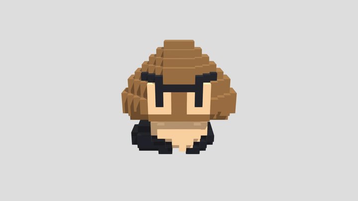 Voxel Goomba 3D Model