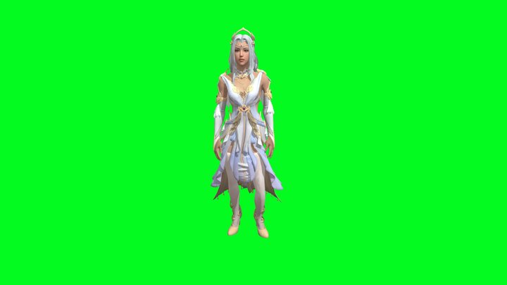 Sacred Maiden Set(Pubg/Bgmi) Idle animation 3D Model