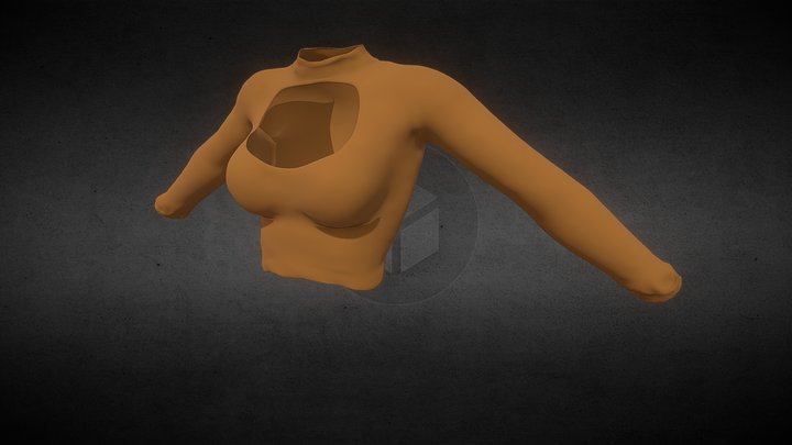 Crop Top with Keyhole cutout 3D Model