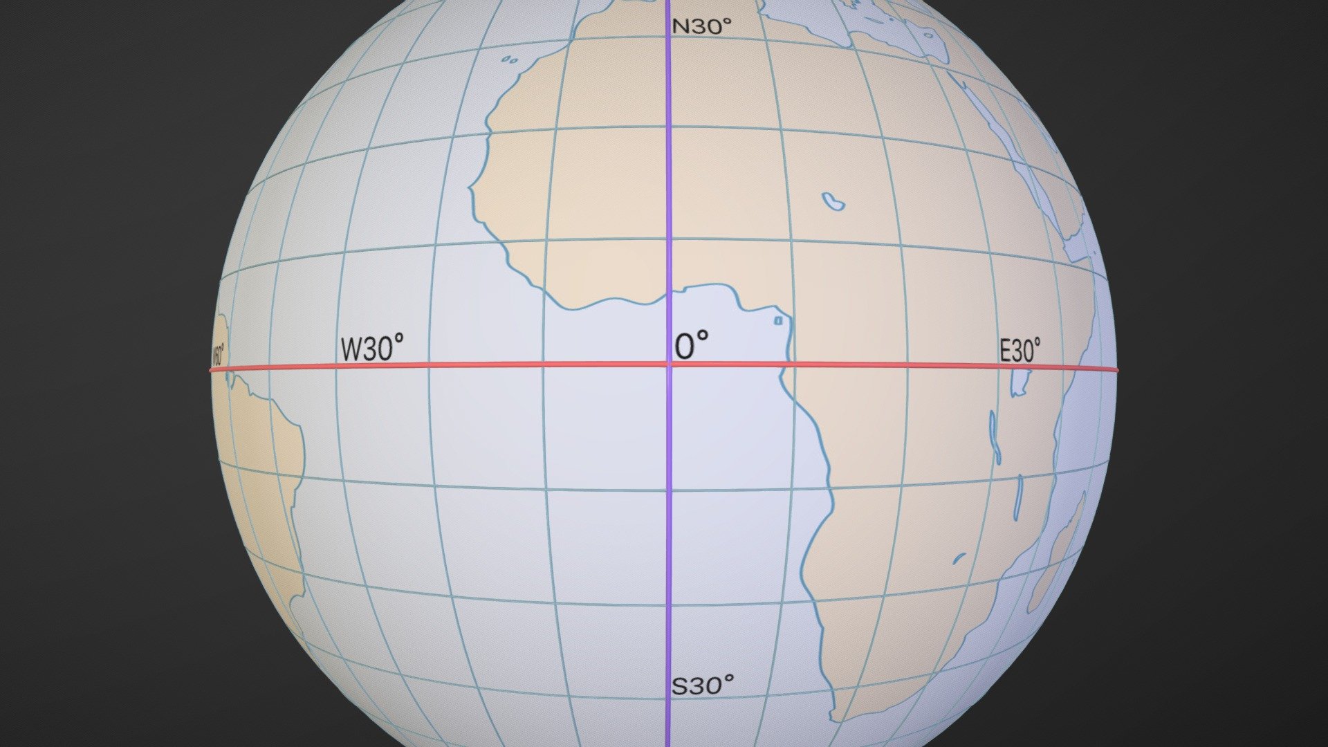 world globe map with latitude and longitude