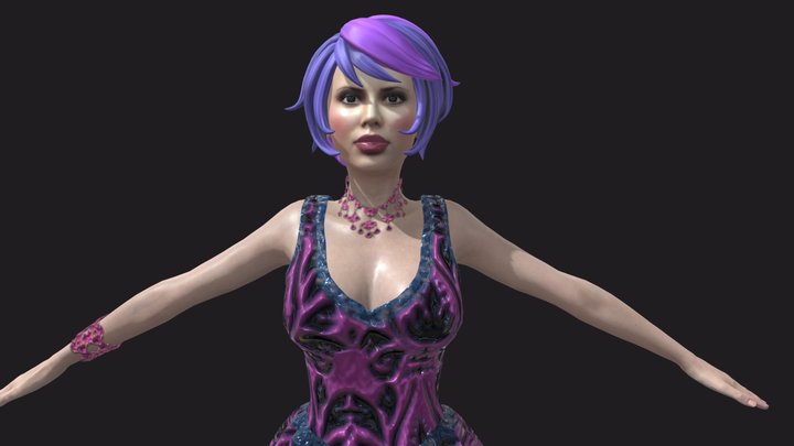 Purple Girl 3D Model