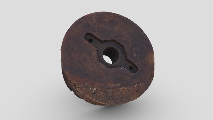 Houten schijf van blok of katrol / Wooden pulley 3D Model