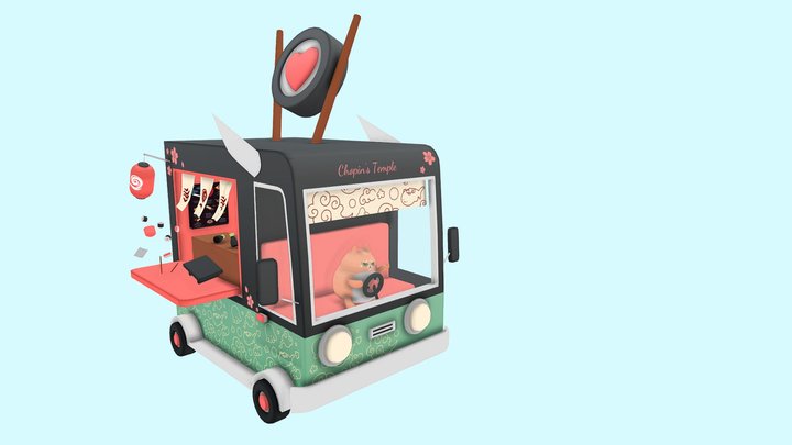 Sushi Truck (INSTAGRAM RENDER SIDE) 3D Model