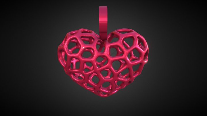 Heart Pendant - Voronoi 3D Model