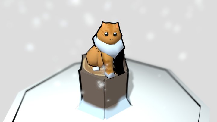 Snowy Cat 3D Model