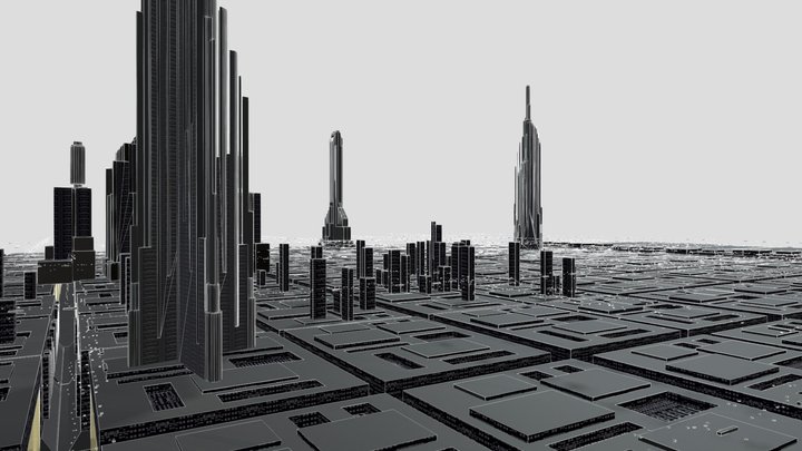 Coruscant City skyline 3D Model
