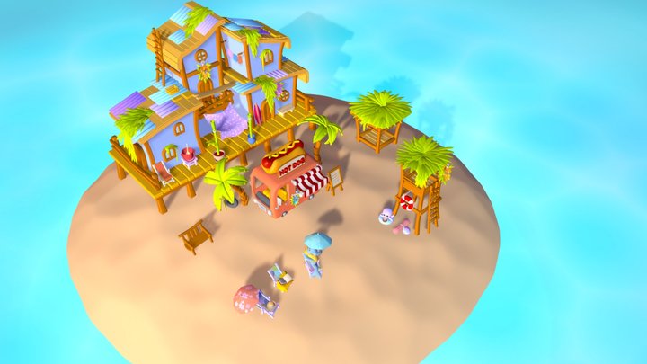 Beach island 3D Model