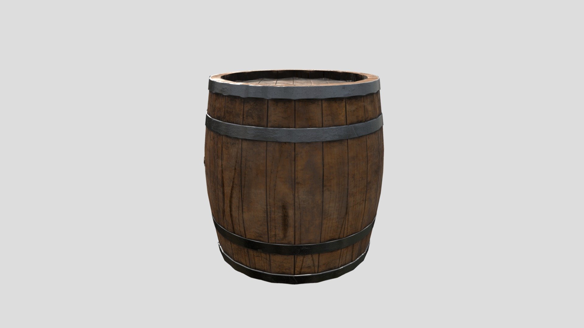 Game-ready wooden barrel