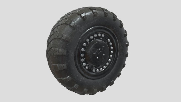 Military Wheel (Painted) 3D Model
