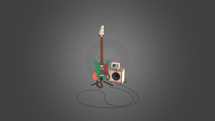 Guitar and AMP concept "Shabby Kay" 3D Model