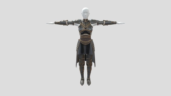 Procedural Female armor test 1 3D Model