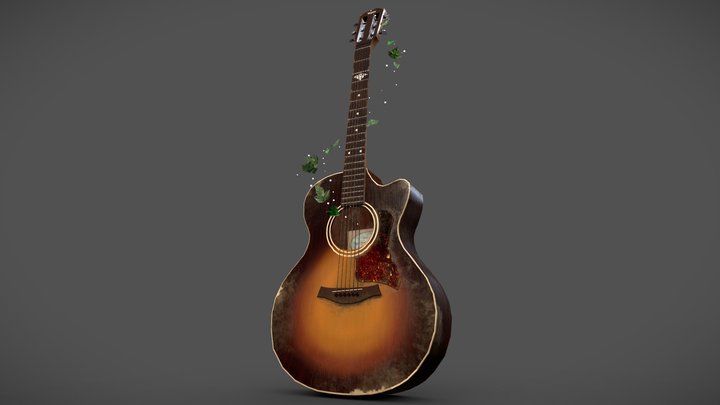 Ellie and Guitar 3D Model V2