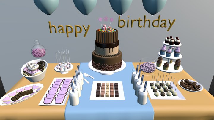 Birthday Table 3D Model