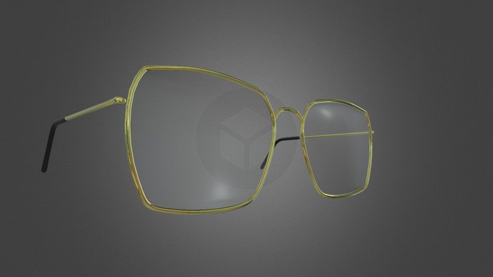 Transparent Glasses with Baked Textures 3D Model
