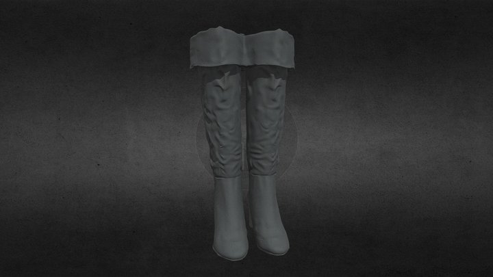 Black+leather+boots+3d+model (1) 3D Model