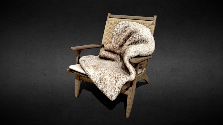 Rattan Accent Chair 3D Model