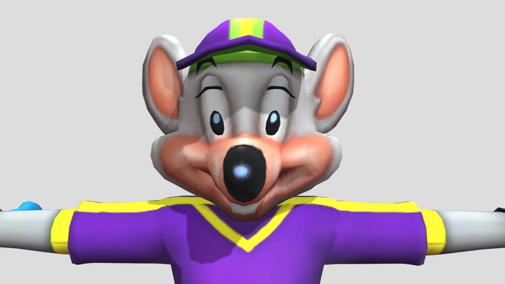 Wii - Chuck E Cheeses Sports - Chuck Baseball 3D Model