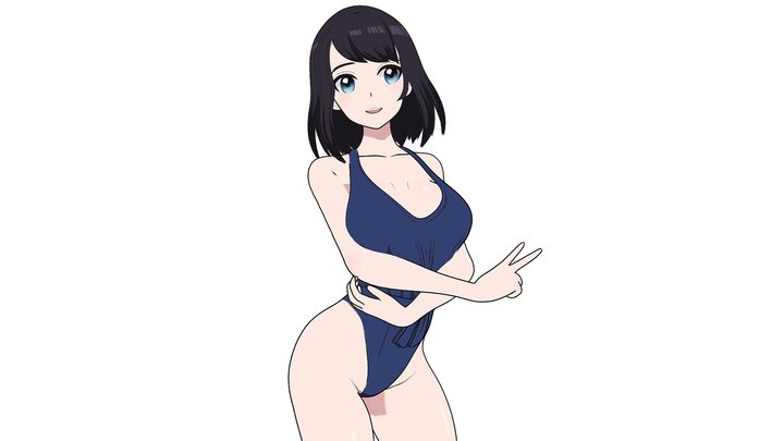 Saki - Bikini girl 3D Model