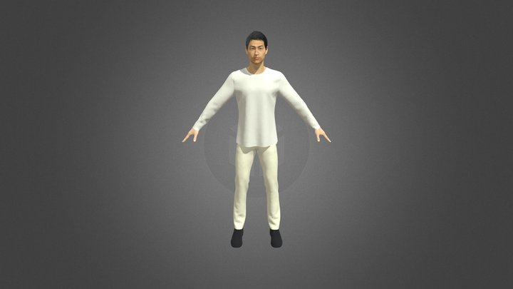 brown clothes with man 3D Model