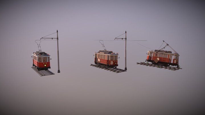 XYZ. DraftPunk. Lesson 2.4 New-Old-Crash Tram 3D Model