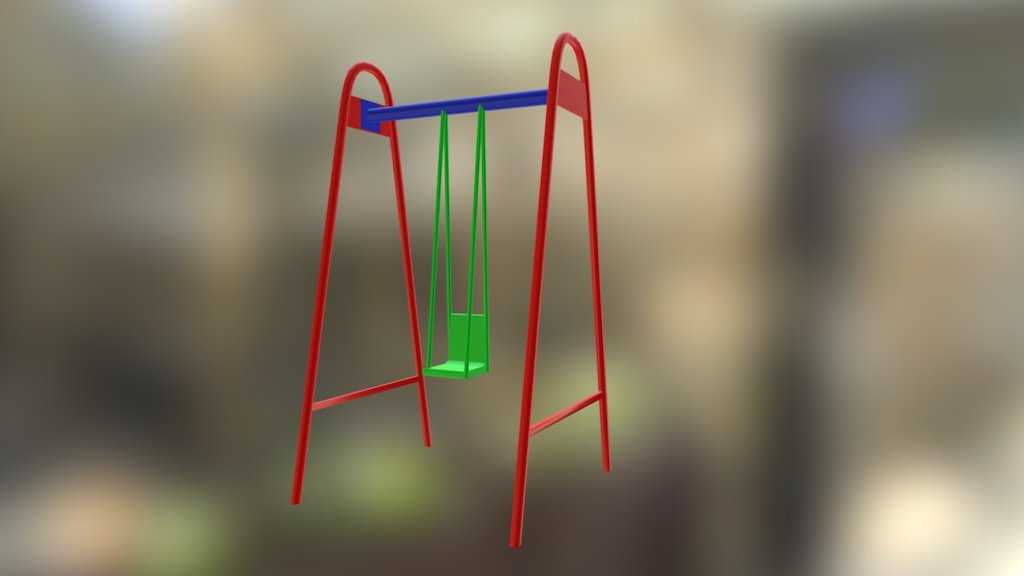 Playground Swing Red — Sketchfab embed 3D viewer