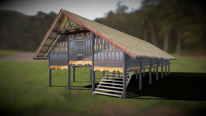 Aceh Traditional House, Rumoh Aceh or Krongbade 3D Model