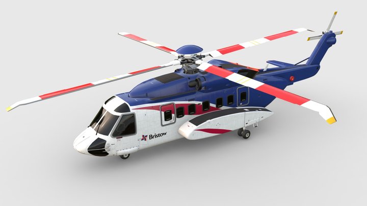 Sikorsky S-92A Helibus - Bristow Helicopters 3D Model