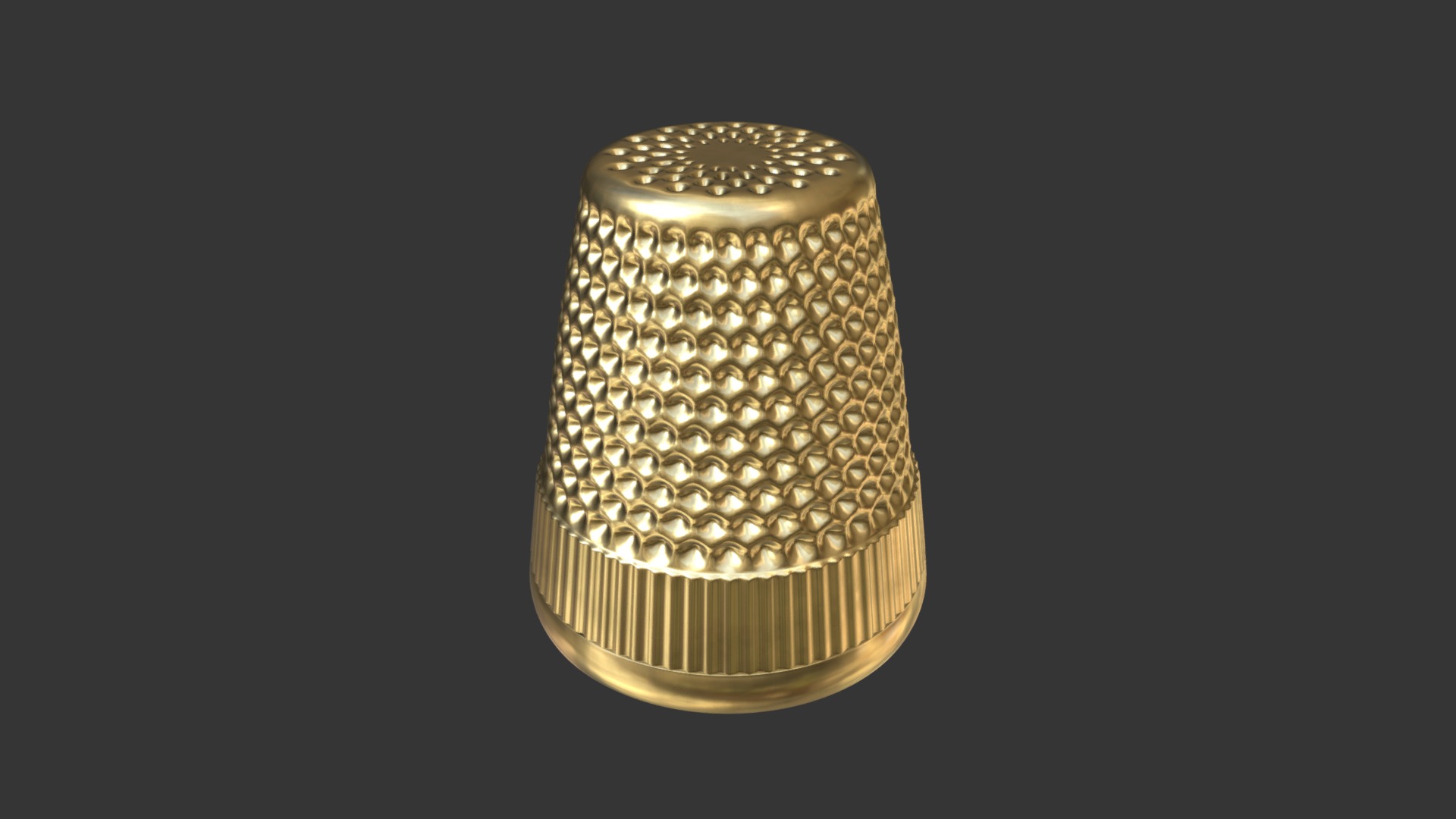 3D model Thimble 1 - This is a 3D model of the Thimble 1. The 3D model is about a gold and silver trophy.