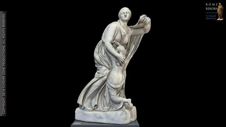 3D rendering of Niobe & youngest daughter (4th century group)