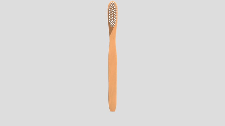 Wooden Toothbrush 3D Model