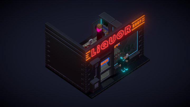 Sci Fi Liquor Shop 3D Model