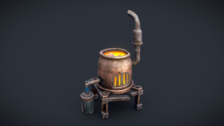 Metal Furnace (LowPoly) 3D Model