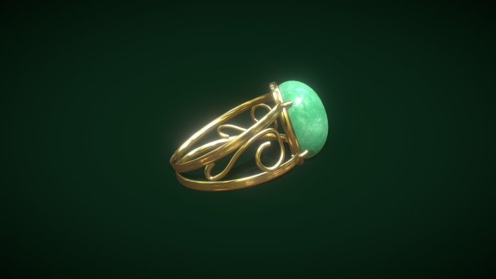 Elven Jade Ring 3D Model