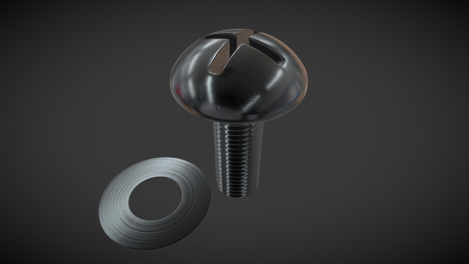 Screw and flat washer