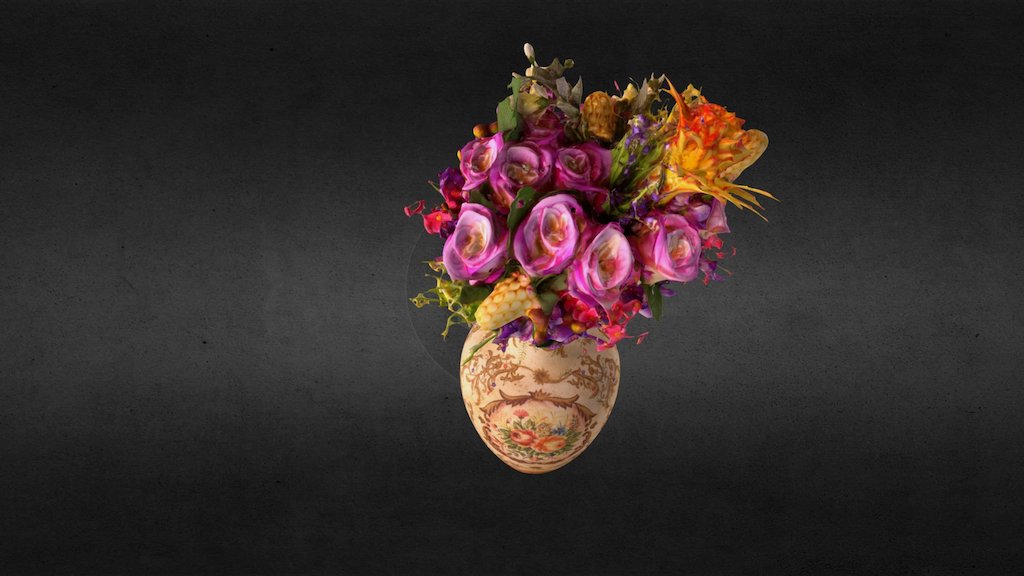 bunch of flowers with vase
