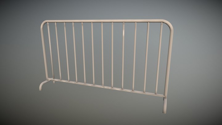 Low Poly Street Fence 3D Model