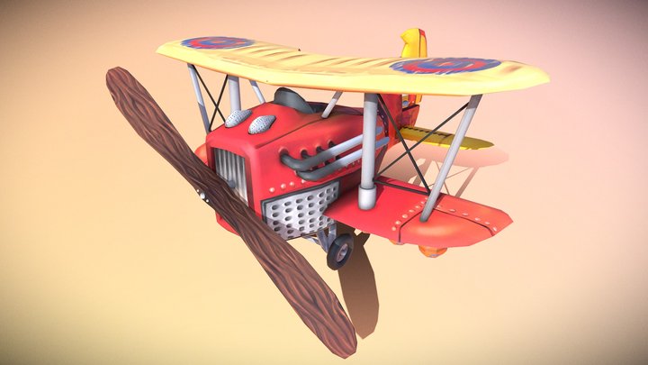 WW1 Stylized Plane 3D Model