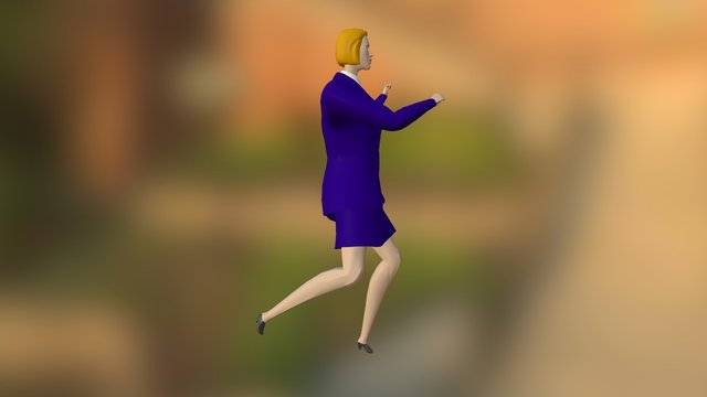 Business Woman Dancing 3D Model