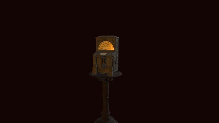 Iron Victorian Arcade Machine Try Your Grip 1890 3D Model