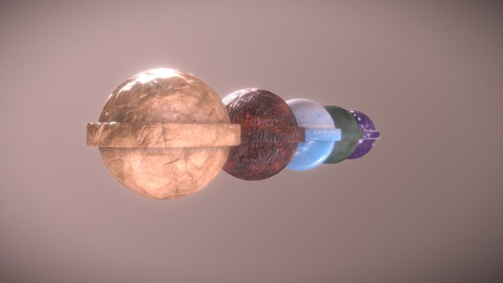 Multiple Texture Spheres 3D Model
