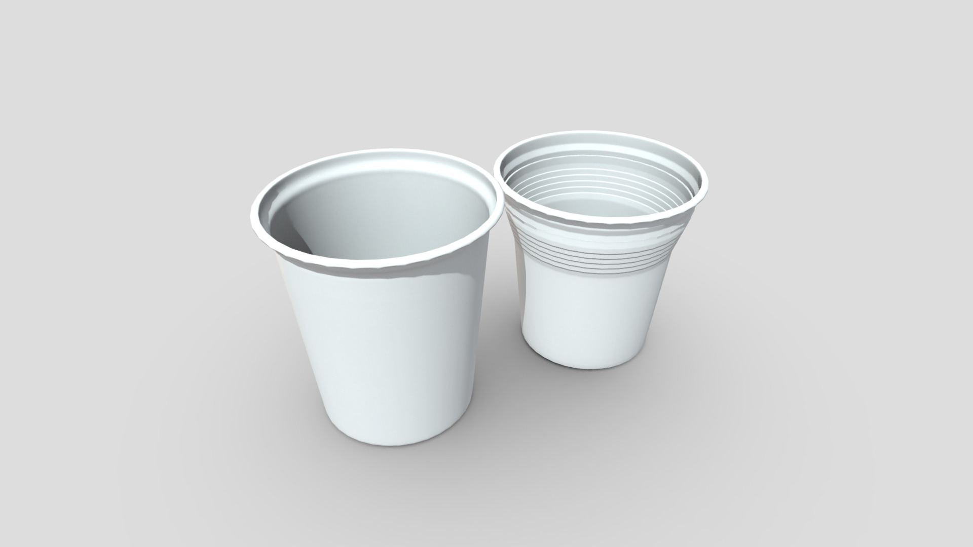 3D model Plastic Cup Set 2 - This is a 3D model of the Plastic Cup Set 2. The 3D model is about a white cup with a lid.
