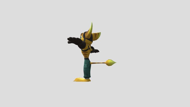 PlayStation 2 - Ratchet & Clank - Ratchet (1) 3D Model