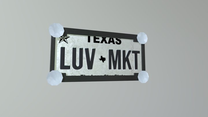 LUVMKT License Plate 3D Model