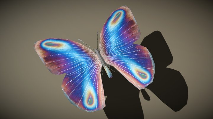 3DRT - birds and critters - butterfly-02 3D Model