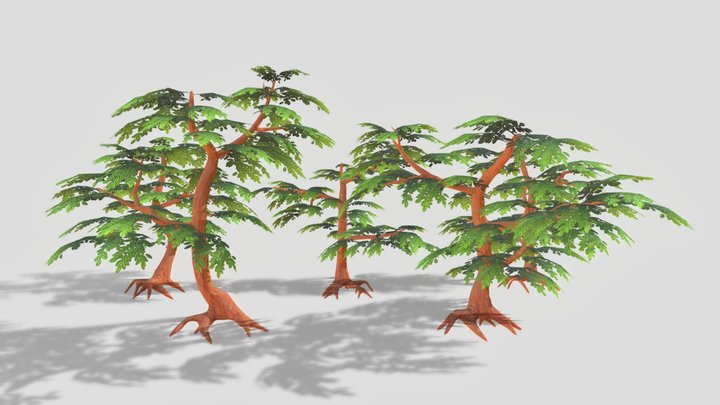 Stylized tree pack 3D Model